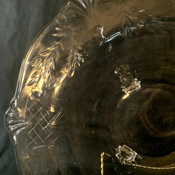 VERY RARE Vintage Pattern Cambridge 3 Footed 12" Bowl Clear Very Elegant - Picture 4 of 5